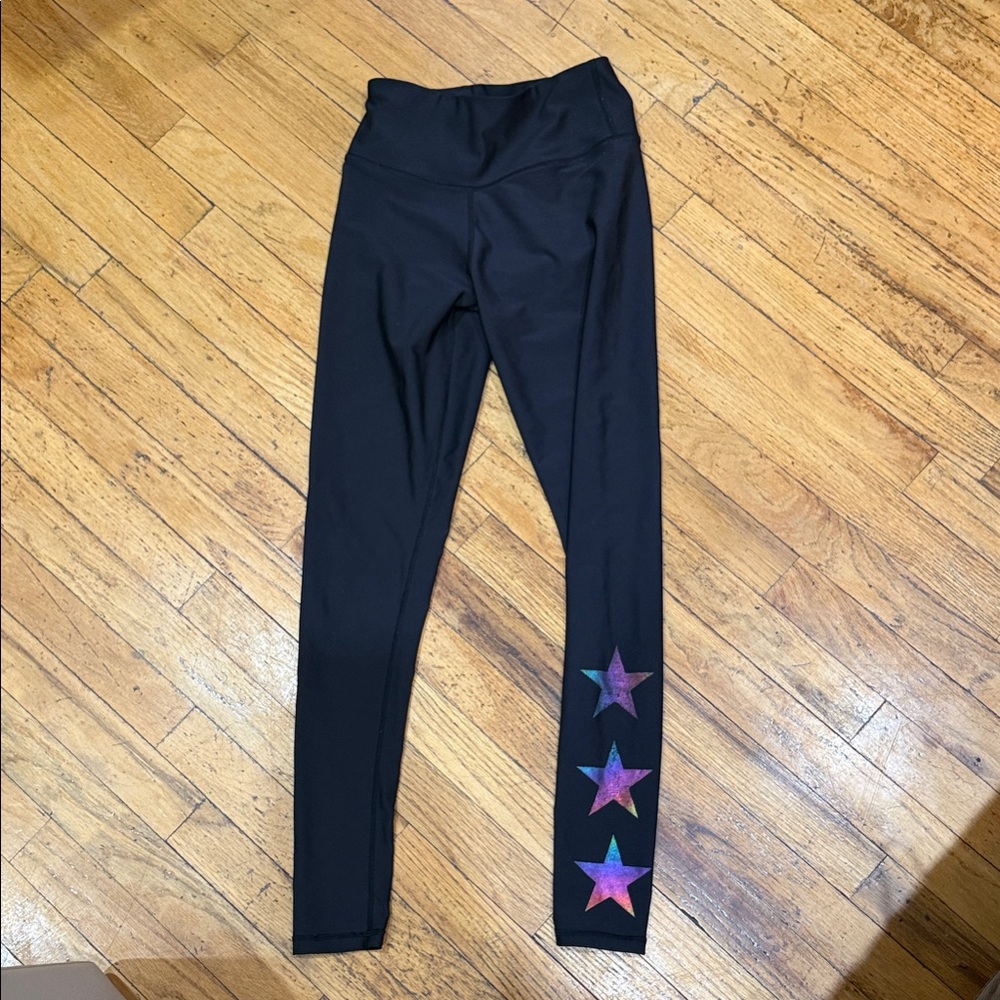 Aqua Athletic Black Star-Patterned Woman’s Leggings